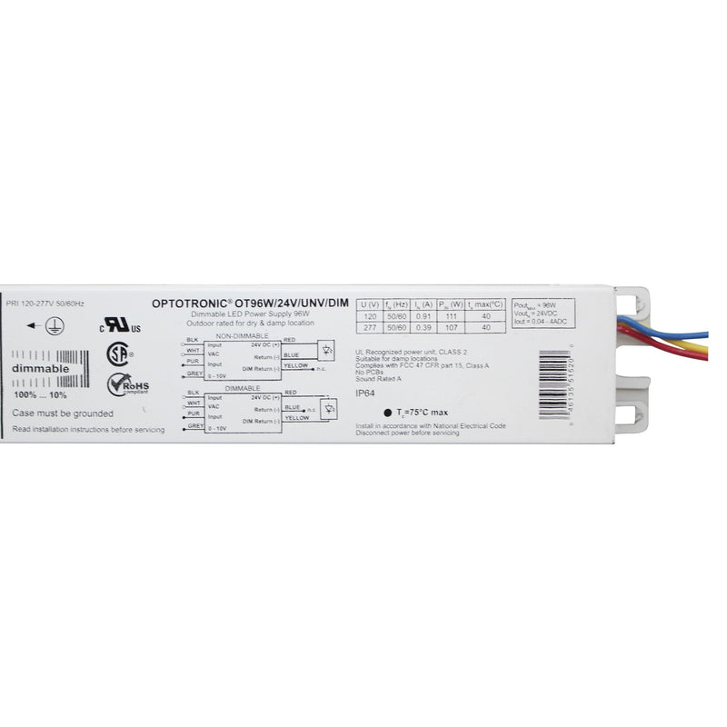OSRAM Constant Voltage 96W 24Vdc Dimmable LED Power Supply, 1 Pack, White