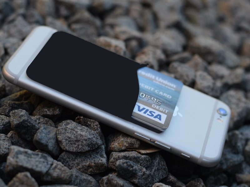Agentwhiteusa Cell Phone Stick on Wallet (for Credit Card, Business Card & Id) compatible with iPhone, Android & Most Smartphones BLACK