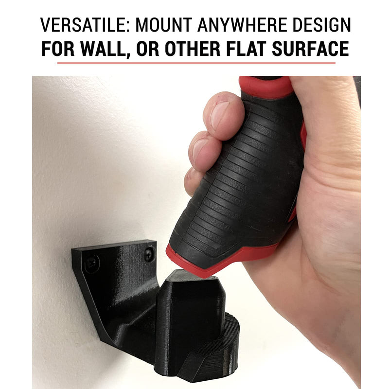 Spartan Mount Wall Hook for Milwaukee M12 Tools Left - 12 Volt Power Tool Holder, High Strength Low Profile Bracket, Convenient Easy Access Garage Organization