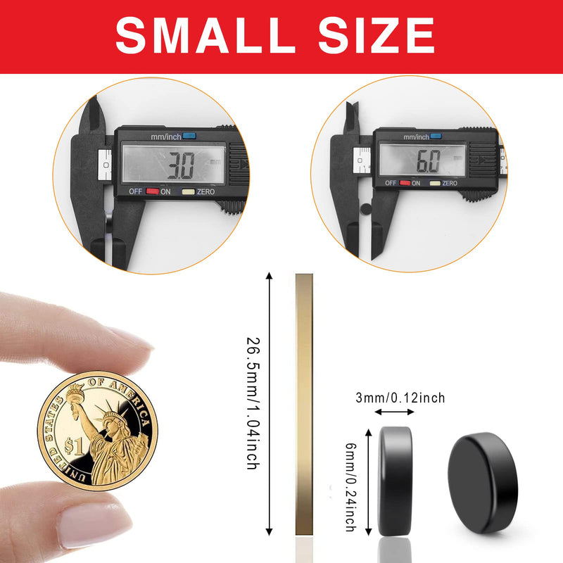 TRYMAG Round Magnets Small, Neodymium Disc Magnets, 45 Pcs Strong Rare Earth Magnets Tiny Black Round Refrigerator Magnets for Crafts, Whiteboard, Billboard, Hobbies, Office 6x3mm-45Pcs-Black