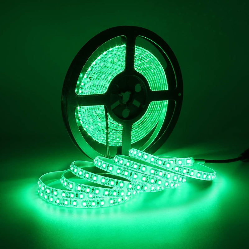 600 LEDs Light Strip Waterproof, SUPERNIGHT 16.4FT Green LED Rope Lighting Flexible Tape Decorate for Bedroom Boat Car TV backlighting Holidays Party (Green)