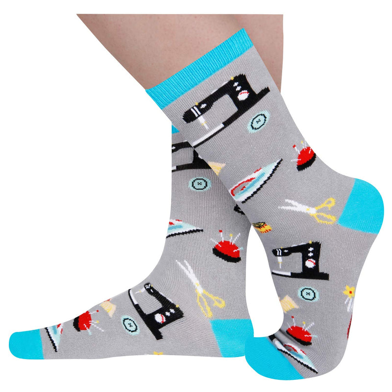 HAPPYPOP Women Nurse Teeth Mom Socks, Funny Doctor Medical Dentist Mom Gifts Grey Mom