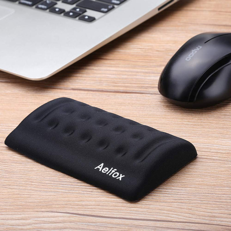 Aelfox Mouse Wrist Rest, Cool Ergonomic Wrist Pad for PC/Gaming/Wireless Mouse in Office, Home Office (Memory Foam, Black)