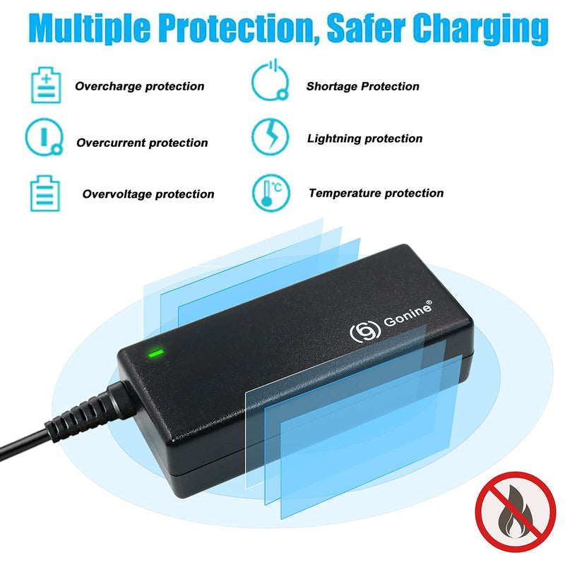 Gonine 12V 5A DC Power Supply, AC 100-240V 60W Adapter Transformers, Suit for Christmas Tree LED Light Strips CCTV Security System LCD Monitor. with 5.5 X 2.1 mm Tip and 11 Pcs DC Connector. 12V 5A AC Adapter +11* DC JACK