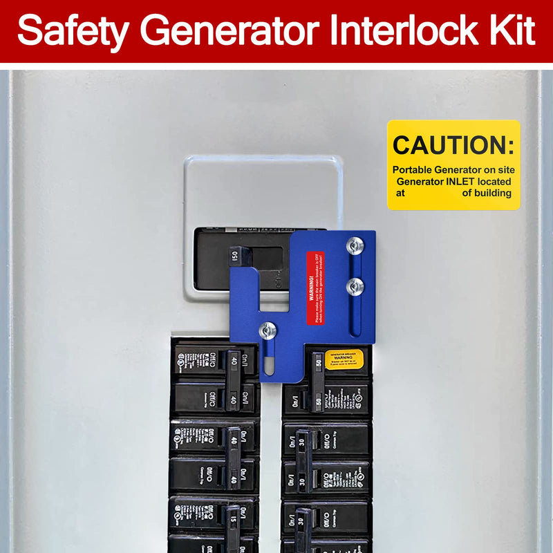 ACANORA Generator Interlock Kit Blue for Cutler Hammer CH and BR Series with Plug in Neutral Main 150 and 200 amp Panels, 1 1/4 - 1 7/16 Inch Spacing Between Main and Branch Breaker