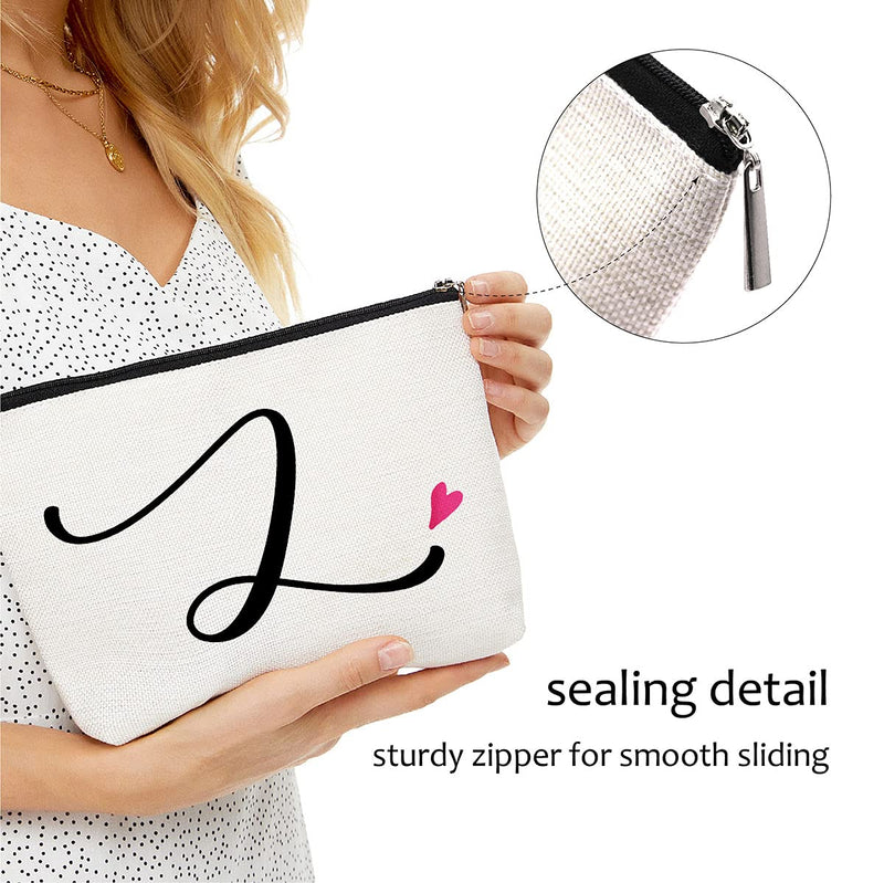 L Initial Monogram Personalized Travel Makeup Bag,Cosmetic Bag Pencil Pouch Gifts with Zipper Waterproof(Makeup bag-Letter L)