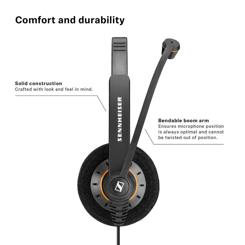 Sennheiser Consumer Audio SC 60 USB ML (504547) - Double-Sided Business Headset | For Skype for Business | with HD Sound, Noise-Cancelling Microphone, & USB Connector (Black)