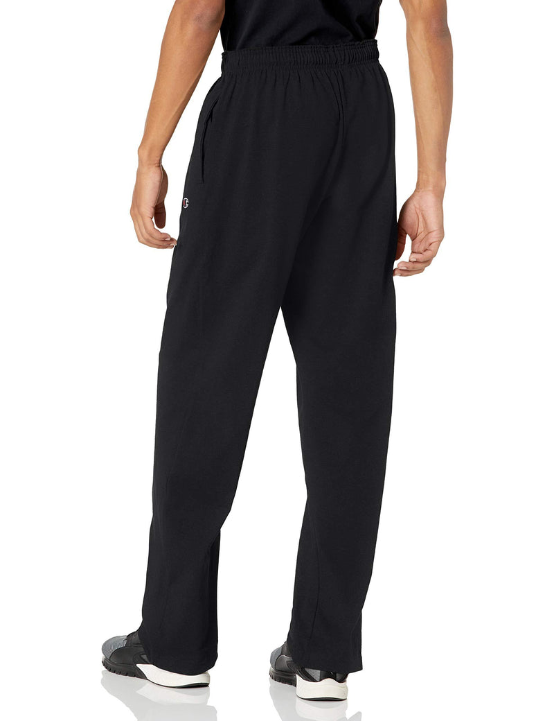 Champion Men's Open Bottom Lightweight Jersey Pant Small Black