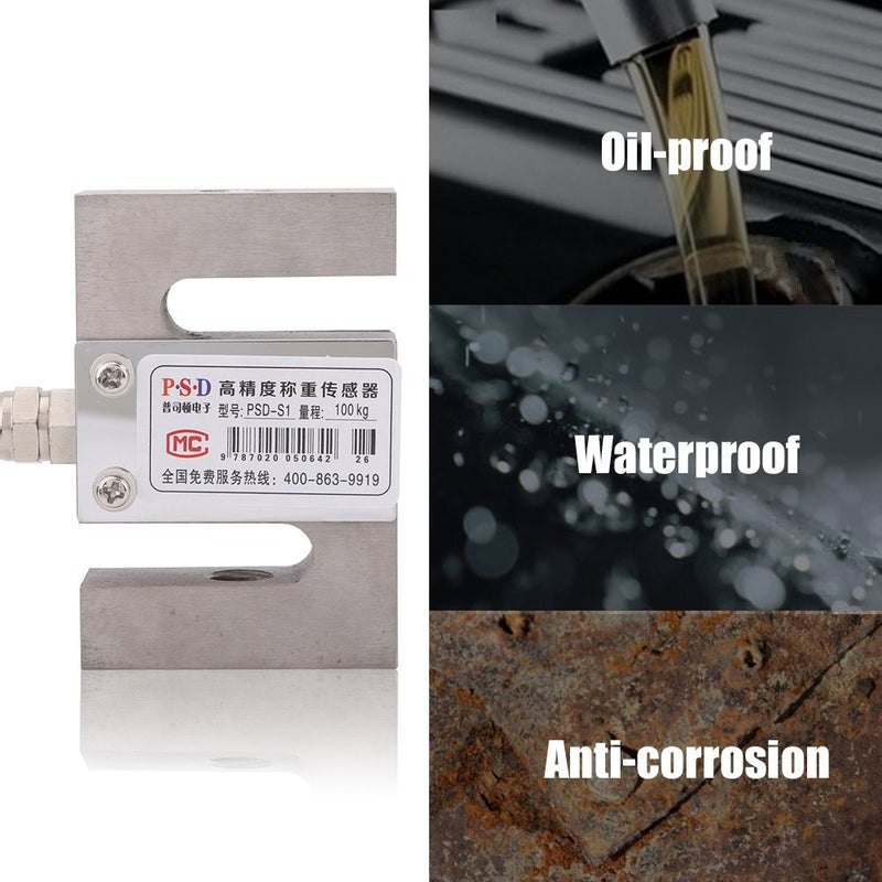 Load cell sensor weighing sensor portable weight sensor scale sensor weighing S-beam precision 50/100/300/2000 kg for container weight high pressure weighing technology (100 kg) 100 kg