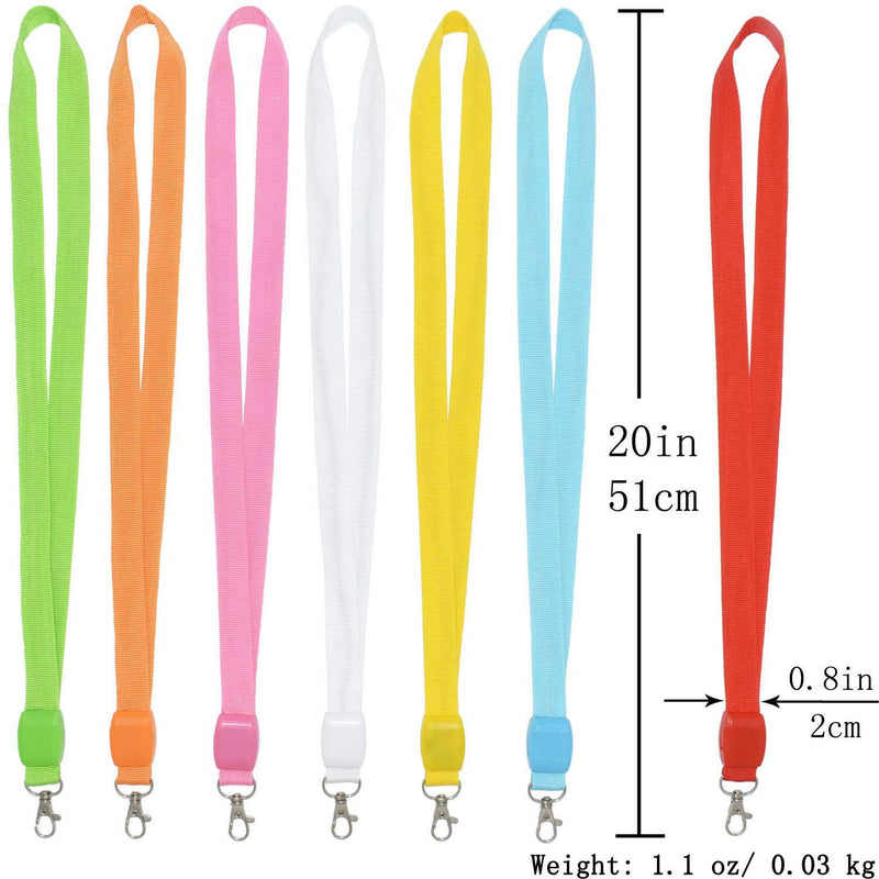 LED Light Up Flashing Cruise Lanyards Keychain Key Holder Neck Straps Necklace 7 Pack Colorful With 7 Pack Plastic Badge Holder