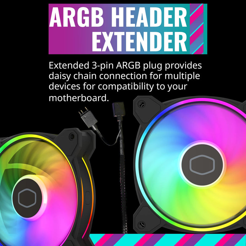 Cooler Master MasterFan MF140 Halo² Fan, Duo-Ring ARGB Gen 2 LED Rings, 120mm 1600rpm Dynamic PWM, Enlarged Fan Blades, Hybrid Frame for PC Case, Liquid and Air Cooler (MFL-B4DN-16NP2-R2),Black Black 140mm ARGB Halo²