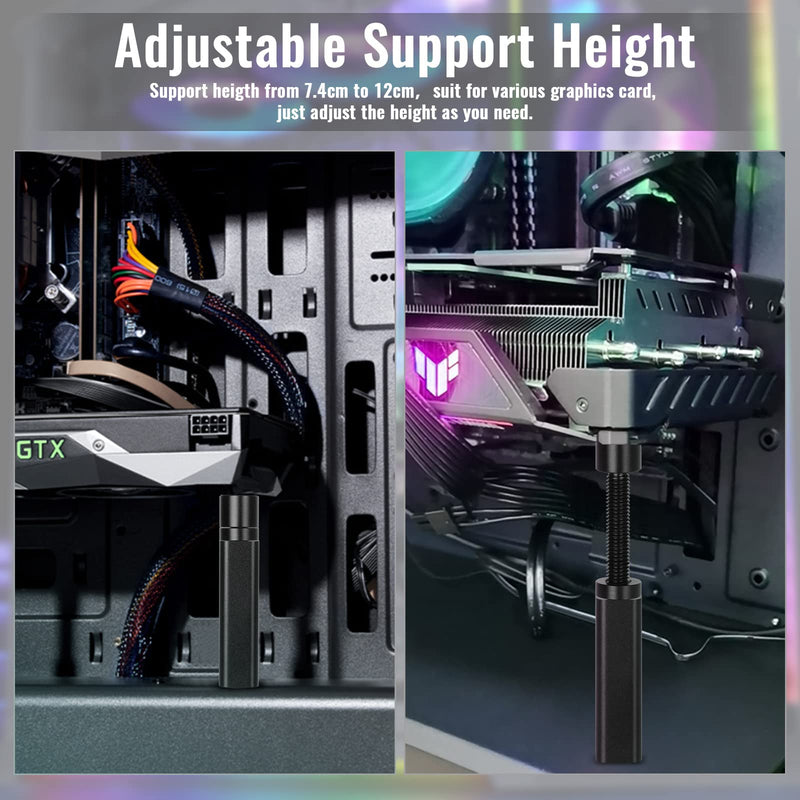 GPU Support Bracket, Adjustable Height Graphics Card Support Desktop Computer PC Telescopic Graphics Card Bracket GPU Brace Video Card Anti Sag GPU Holder Stand for Prevent Universal Graphics Card L