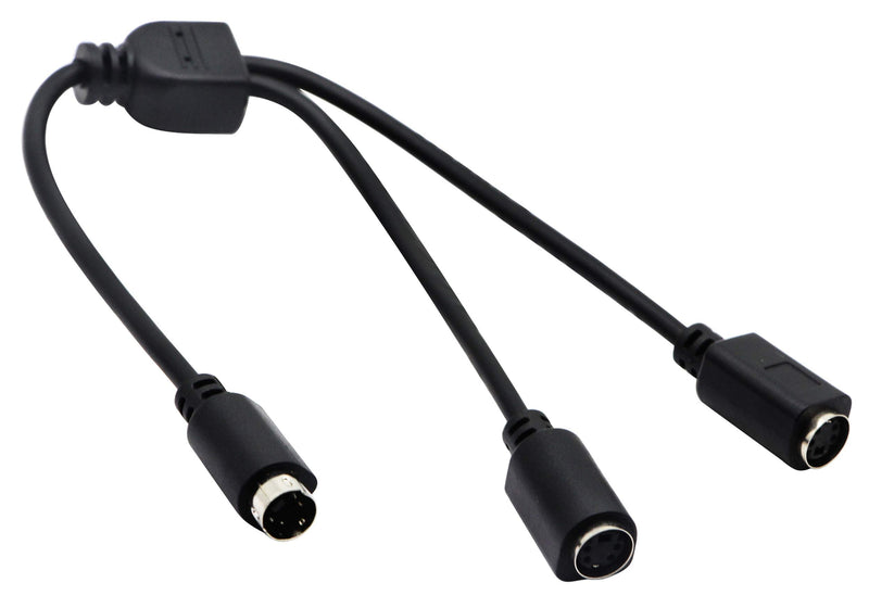 zdyCGTime S-Video 4 Pin Mini DIN Y Splitter Connector Cable 4 Pin Mini DIN S-Video Male to 2 Female Y Splitter Extension Adapter Cable for SVHS/S-Video Cable(28CM/11Inch)