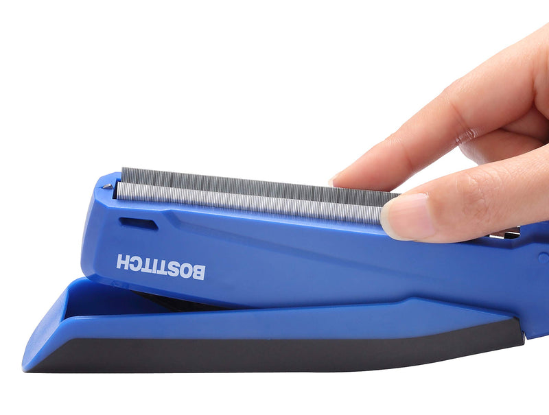 Bostitch Office InPower Spring-Powered Desktop Stapler, Blue (1122) Plastic-Full Strip