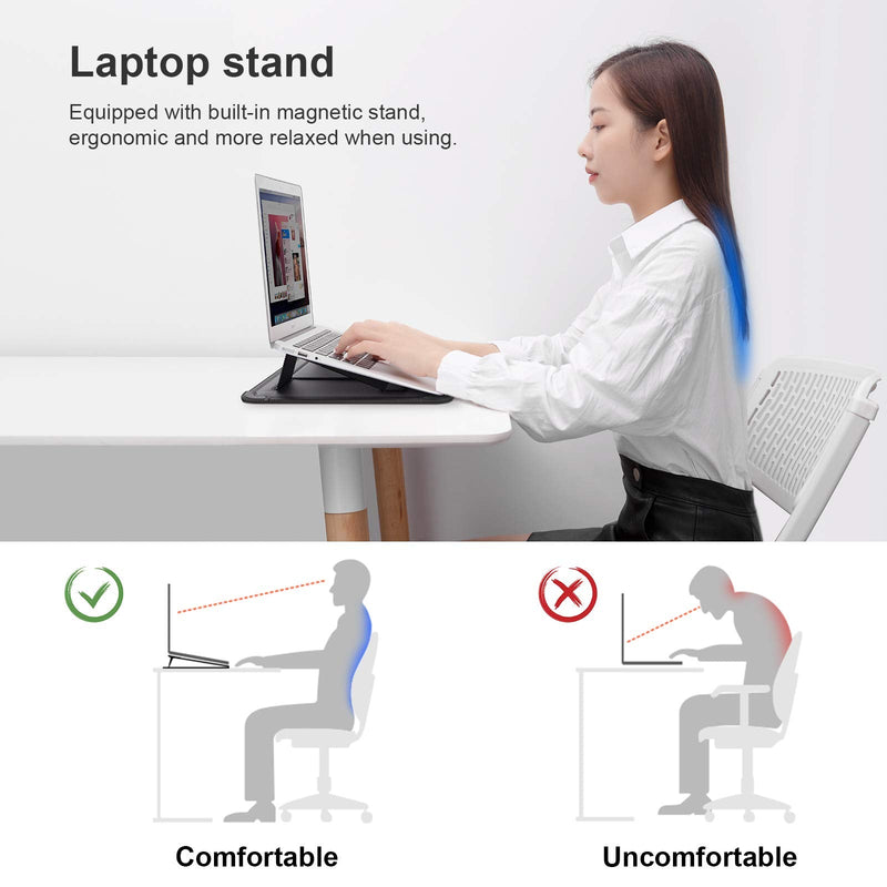 Nillkin 15.6 inch Laptop Sleeve Case Laptop Stand Adjustable, Computer Shock Resistant Bag with Mouse Pad for MacBook Pro 16"/15" 15.6" Dell Lenovo HP Asus Acer Samsung Sony Chromebook Computer, Gray