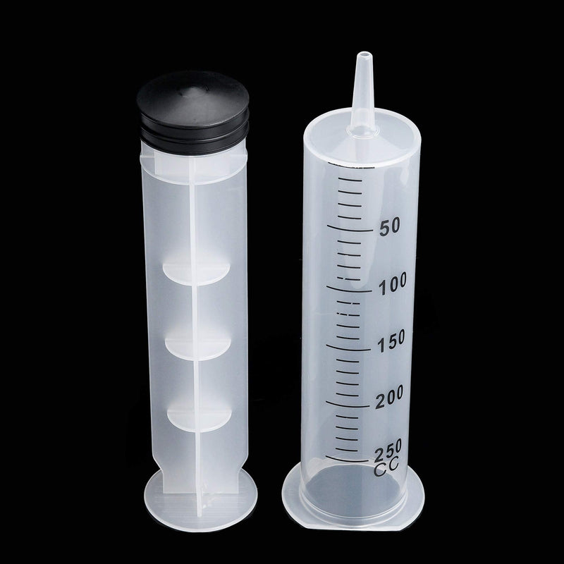 250ml Syringe, Extra Large Plastic Syringes for Glue Dispensing, Scientific Labs, Watering, Refilling, Multiple Uses