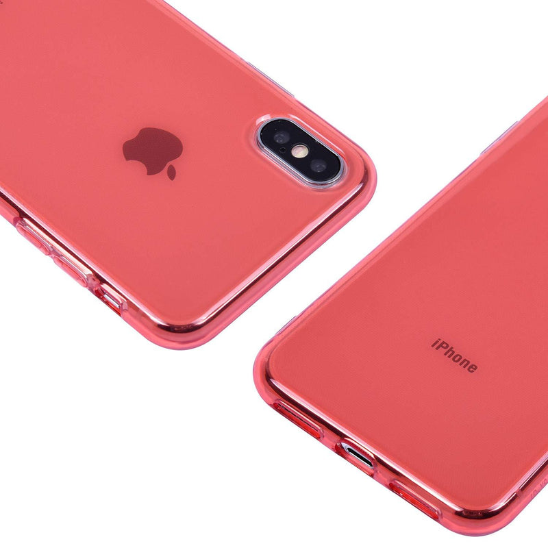 Wisdompro iPhone Xs Case, iPhone X Case, Bundle of 5 Pack Extra Thin Slim Jelly Soft TPU Gel Protective Case Cover for Apple iPhone X XS 10(Blue, Aqua Blue, Hot Pink, Yellow, Red)- Transparent Color [XS/X] 5-Color Clear