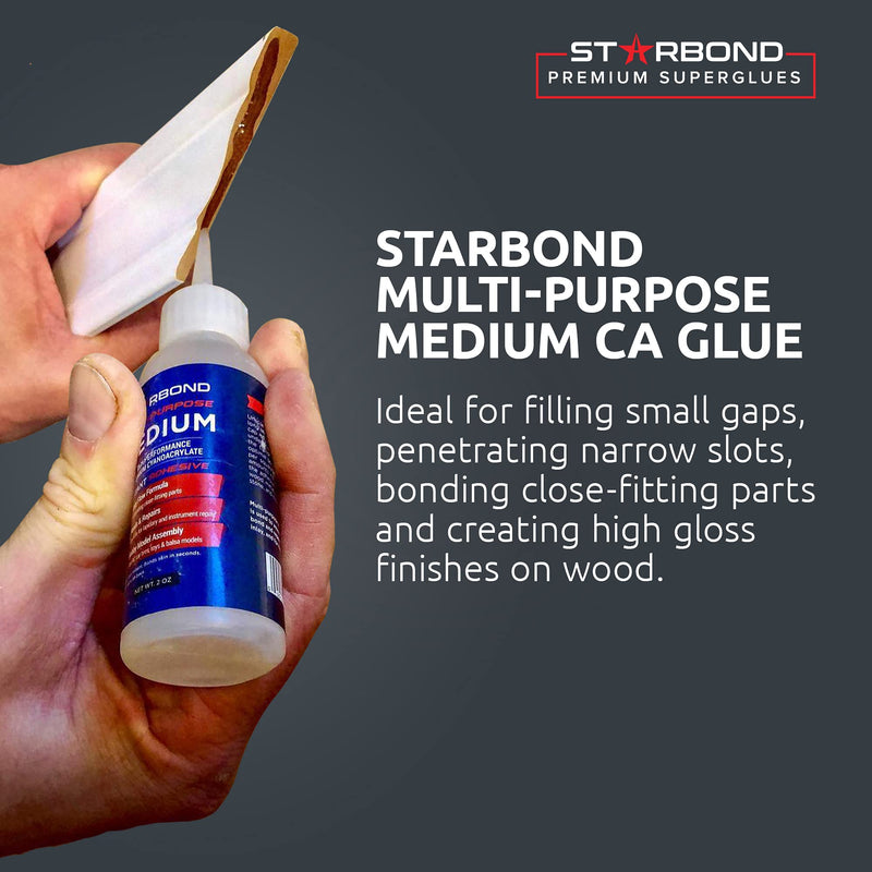 Starbond EM-150 Medium, Premium CA - Cyanoacrylate Adhesive Super Glue (for Woodturning, Pen Turning, Hobby, Lapidary, Acrylic Nails) (2 Ounce) 2 ounce