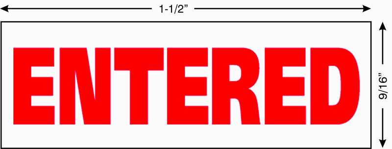 Imprint 360 AS-IMP1028 - Entered, Heavy Duty Commerical Quality Self-Inking Rubber Stamp, Red Ink, 9/16" x 1-1/2" Impression Size, Laser Engraved for Clean, Precise Imprints