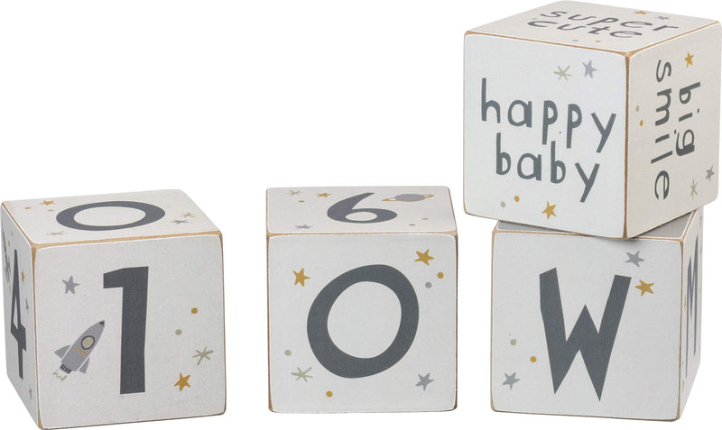 Primitives by Kathy Baby Milestone Blocks, Set of 4, Galaxy
