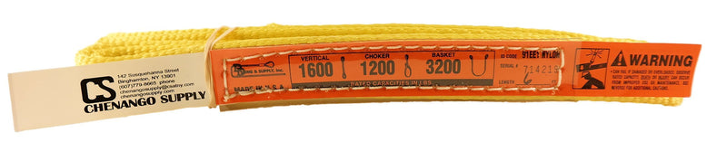 DD Sling. Multiple Lengths! (100% Made in USA) 1" width, 1 Ply, Nylon Lifting Slings, Eye & Eye, Heavy Duty (900 webbing), 1,600 lbs Vertical, 1,200 Choker, 3,200 Basket (1"x6')