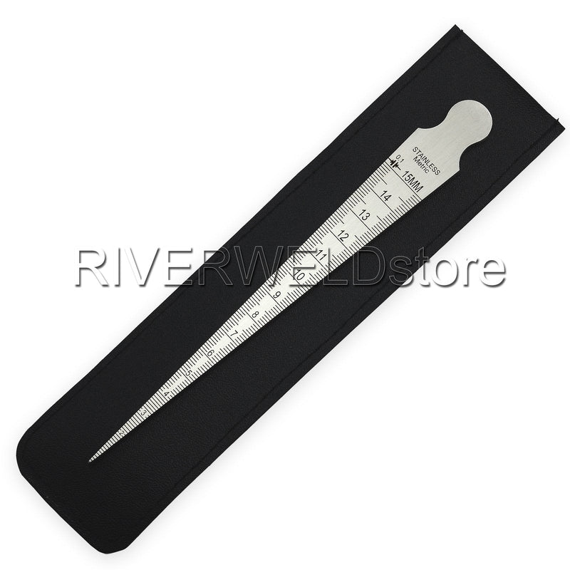 Taper Gage 1-15mm Stainless Taper Welding Gauge Test Ulnar Inch & Metric Standard Taper Gauge 1/8"~5/8"