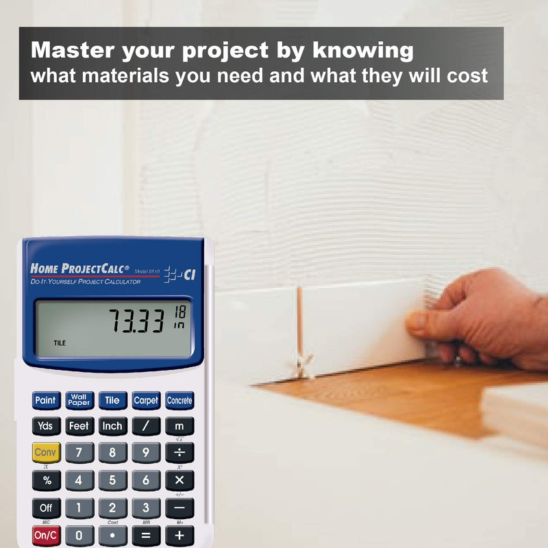 Calculated Industries 8510 Home ProjectCalc Do-It-Yourselfers Feet-Inch-Fraction Project Calculator | Dedicated Keys for Estimating Material Quantities and Costs for Home Handymen and DIYs, White