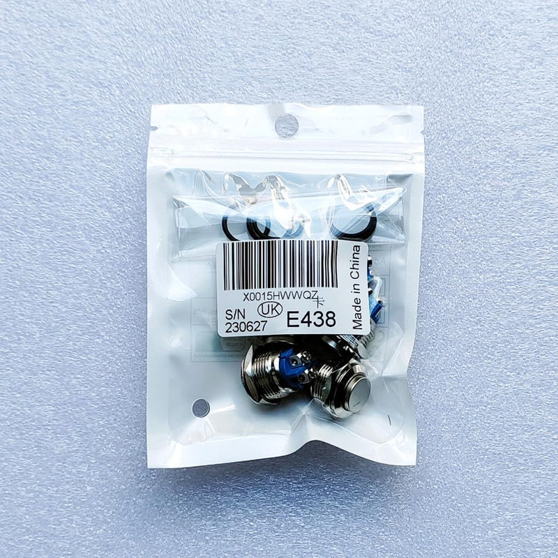 Gebildet 5pcs 16mm 5A 12V/24V/125V/250VAC momentary button screw terminals stainless steel metal waterproof button (high head) 16mm high head momentary screw type