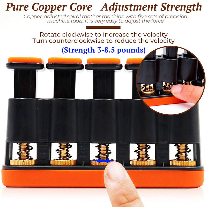 DILIMI Finger Strengthener,Guitar Beginner Exercier,Finger Trainer,Hand Grip Strength Trainer for Athletes,Musicians & Physical Therapy Orange