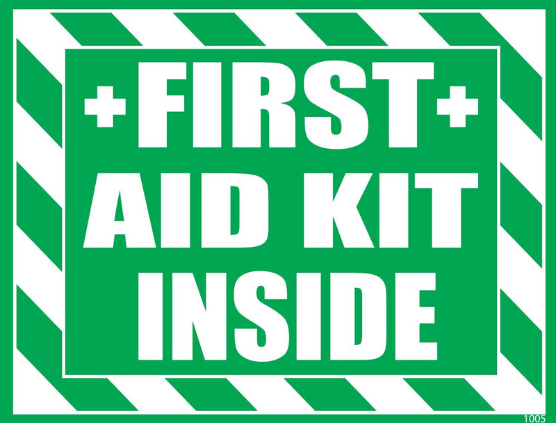 First Aid Kit Inside Sticker, Decal, Self Adhesive First Aid Kit Industrial Sign for Trucks or Equipment