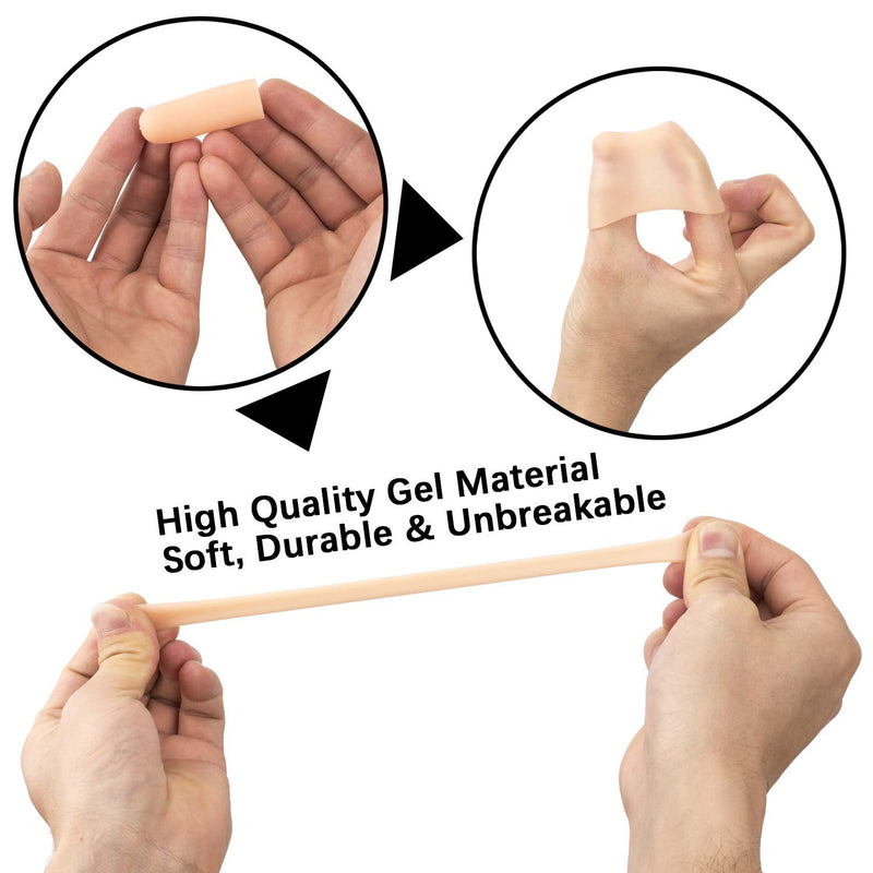 Gel Finger Support Protector Gloves, Gel Finger Cots/Covers - Different Sizes Silicone Fingertips for Hands Cracking, Eczema Skin (20pcs) 20 Count (Pack of 1)