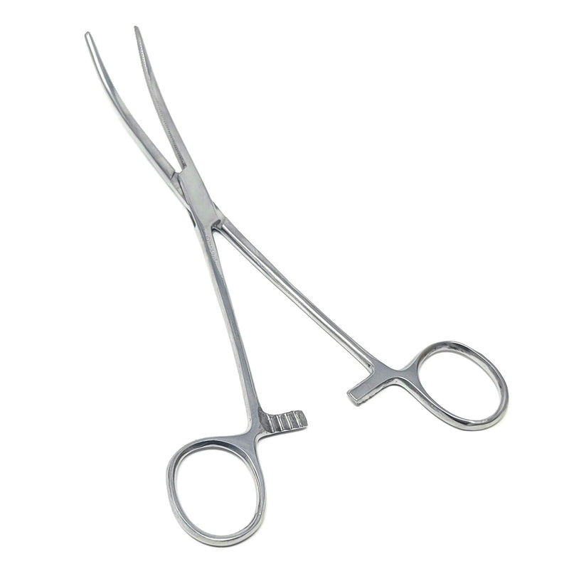 2 Pc 12" Locking Straight & Curved Stainless Steel Hemostat Forceps Set Ideal for EMT, Firefighter, Dental, Hobby, Fishing, Electronics, Pruning, Taxidermy + More