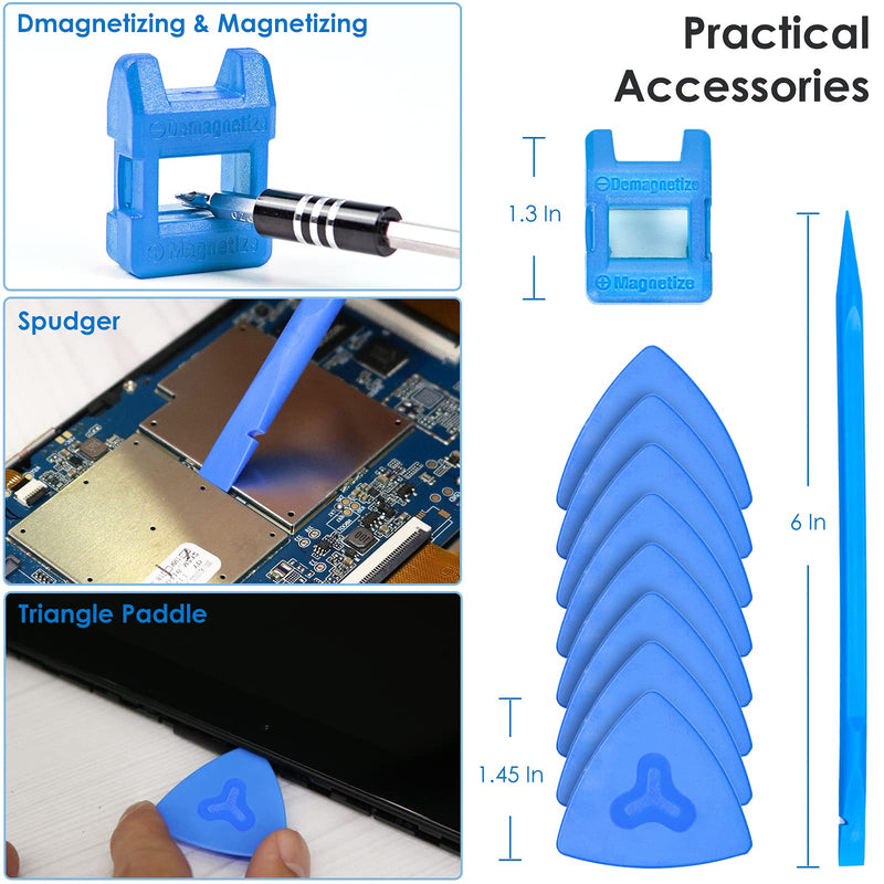 SHARDEN Precision Screwdriver Set, 124 in 1 with 110 Bits Magnetic Screwdriver Kit, Professional Electronics Repair Tool Kit for Tablet, Computer, Laptop, PS4, PC, iPhone, Xbox, Game Console (Blue) Blue