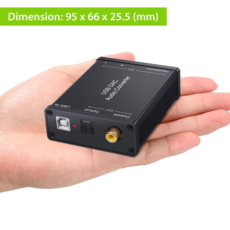 LiNKFOR USB to SPDIF Coaxial RCA and 3.5mm Headphone Jack Converter USB DAC Optical Audio Adapter USB DAC PCM for Windows Mac PS4 PS3