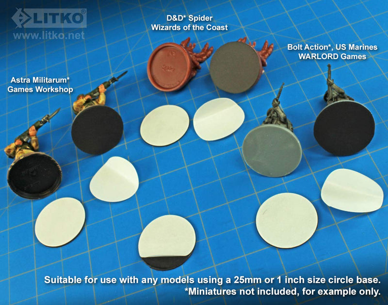 LITKO 25mm Circular Heavy Duty Flexible Magnet with Adhesive Backing (50)