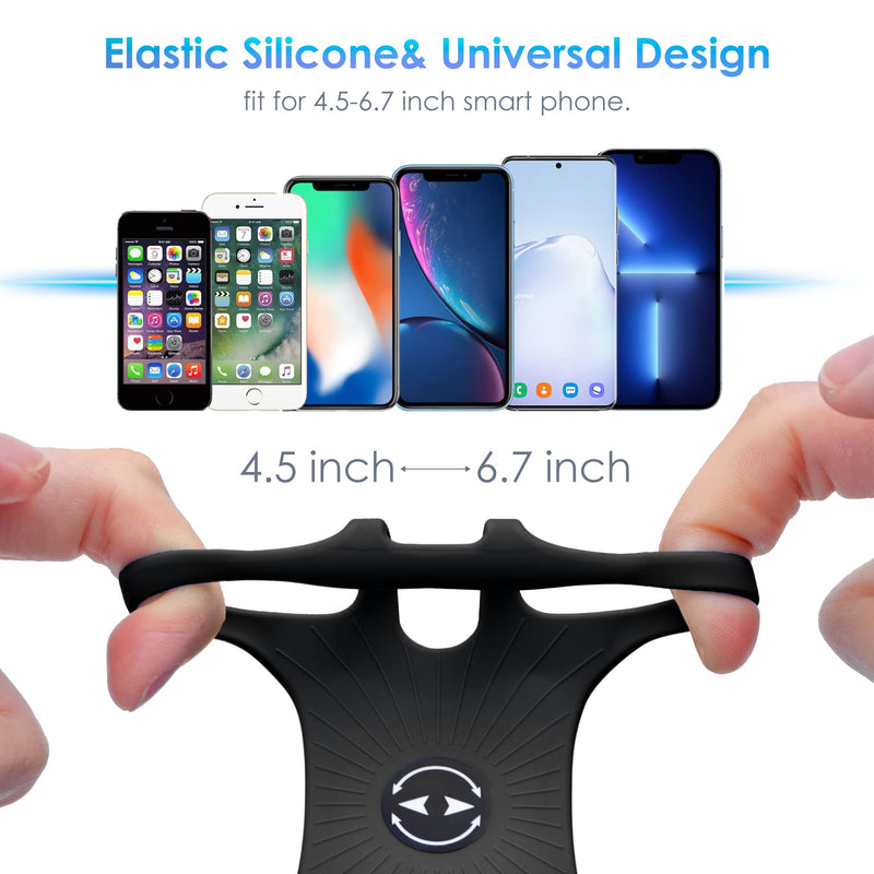 Cikyner Running Armband, 3 in 1 Running Phone Holder Sports Armband Bicycle Phone Holder 360° Rotatable & Detachable Running Phone Armband for 4.5- 10'' iPhone Samsung Huawei for Gym Running Hiking Black