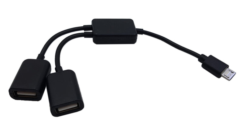 zdyGCTime Micro USB Host Cable,Micro USB Male to 2X Type A Dual USB Female OTG Adapter Converter Hub for Android Tablet Pc and Smart Phone Black