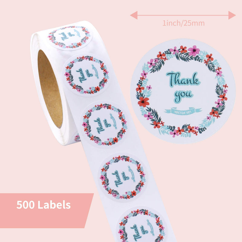 500 Pieces Thank You Stickers Labels,1 Inch Thack You Labels Roll for Supporting My Small Business ,Envelopes,Bubble Mailers ,Gift Bags Packaging,Bakeries, Handmade Goods 500 PCS Per Roll White 1