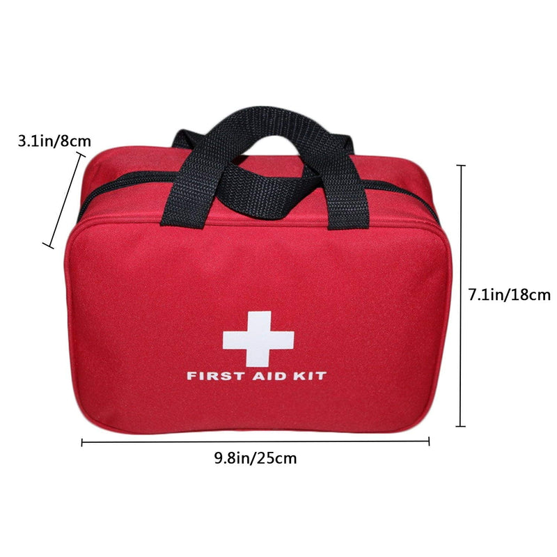 Aoutacc Nylon First Aid Empty Kit,Compact and Lightweight First Aid Bag for Emergency at Home, Office, Car, Outdoors, Boat, Camping, Hiking(Bag Only) Red With Handles