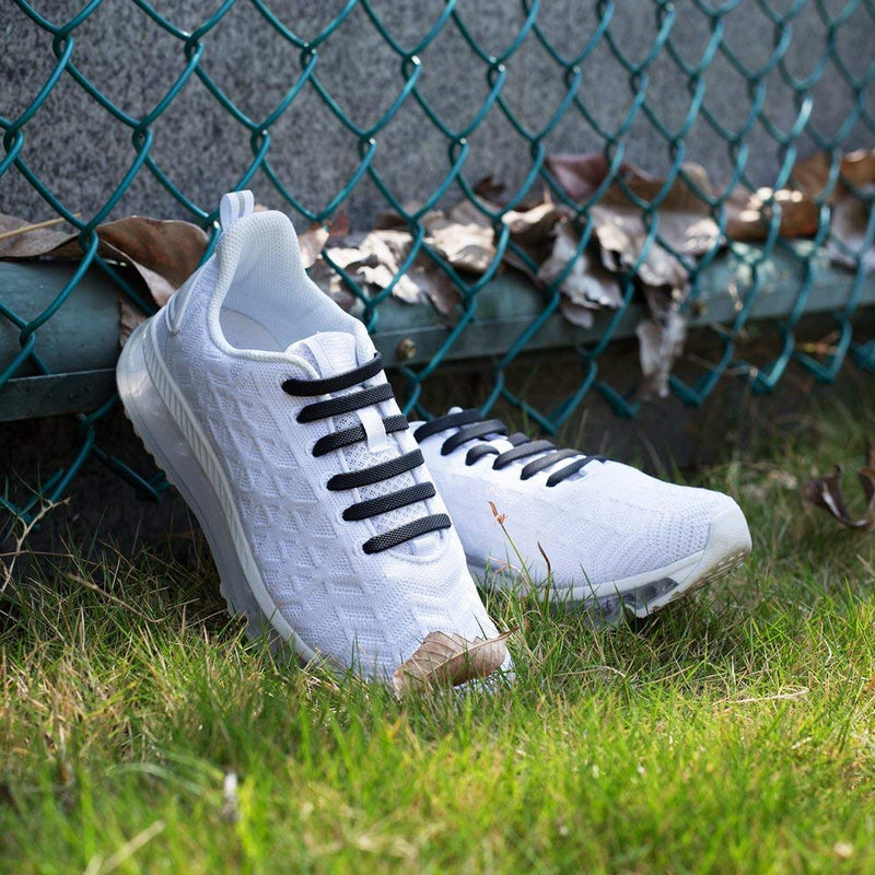 HOMAR No Tie Shoelaces for Kids and Adults Stretch Silicone Elastic No Tie Shoe Laces Adult Size Black