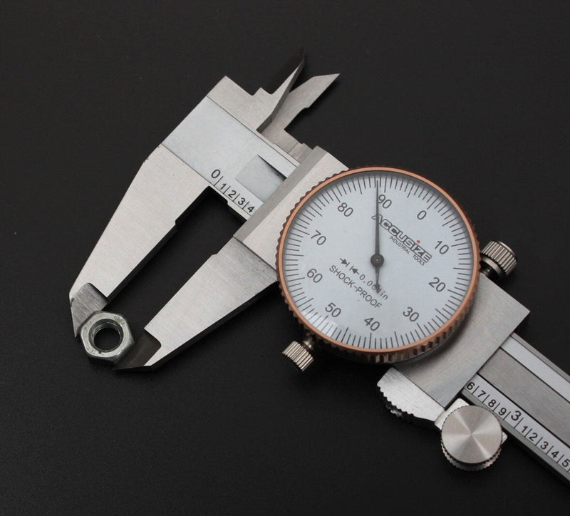 Accusize Industrial Tools 0-6 inch by 0.001 inch Precision Dial Caliper, Stainless Steel, in Fitted Box, P920-S216 0-6"