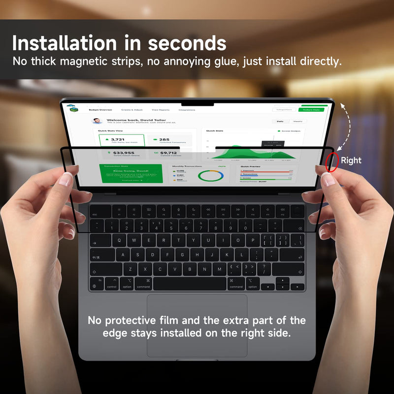 ANTOGOO V Upgrade Privacy Screen Filter Compatible with MacBook Pro 14 Inch (M2 Pro / M2 Max / M1 Pro / M1 Max), Removable Anti Blue Light Anti Glare Laptop Privacy Filter, No Magnetic No Glue MacBook Pro 14''(2021-2023,M1,M2)