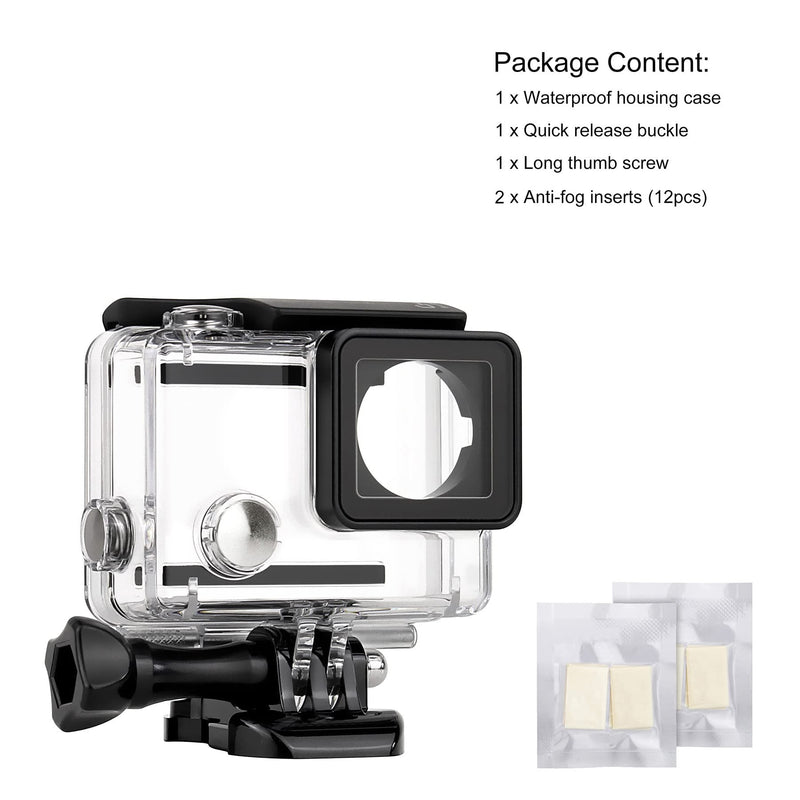 YALLSAME Waterproof Case for GoPro Hero 4 3 3+, 131ft Underwater Protective Housing Accessories Ideal for Scuba Diving, Snorkeling, Surfing, Dive Housing Case for GoPro 3 Plus 3 4 Black/ Silver Waterproof Case for Hero4/3/3+