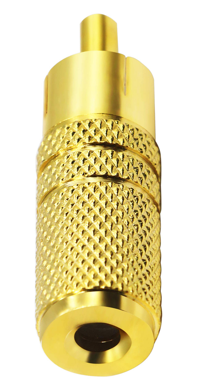 zdyCGTime Gold Plated RCA to 3.5MM Audio Adapter Metal Jack 3.5mm (1/8 Inch) Female to RCA Male Audio Plug Adaptor Connector for 3.5MM Headphone Adapter Cableï¼ˆGold /2 Pack F/Mï¼‰ 2 Pack F/M