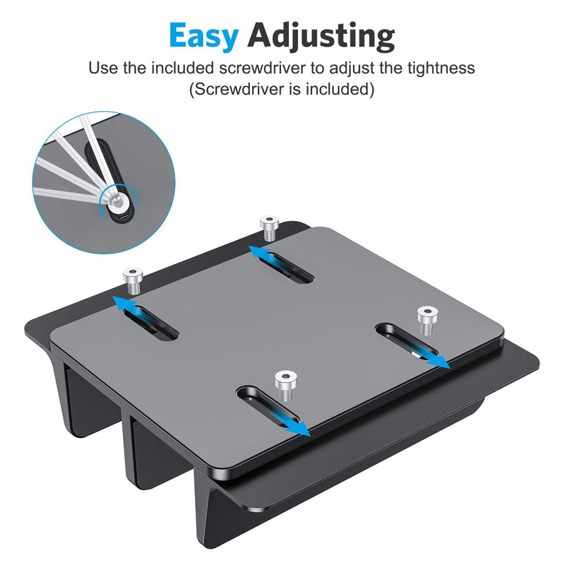 [Updated Dock Version] Vertical Laptop Stand, OMOTON Double Desktop Stand Holder with Adjustable Dock (Up to 17.3 inch), Fits All MacBook/Surface/Samsung/HP/Dell/Chrome Book (Black) Black