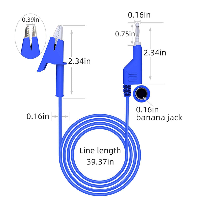 Goupchn 5PCS Test Leads 4mm Stackable Banana Plug to Crocodile Alligator Clips Flexible Cable Wire 3.3ft/1m for Multimeter Electrical Testing Banana Plug to Alligator Clip 3.3ft/1m