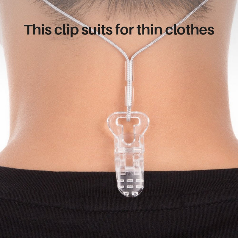 Hearing Aids Clip for Adults Seniors - Portable Hang Rope Anti-lost Rope Security Clip Fixation Cord Protection Rope for Hearing Amplifiers Grey
