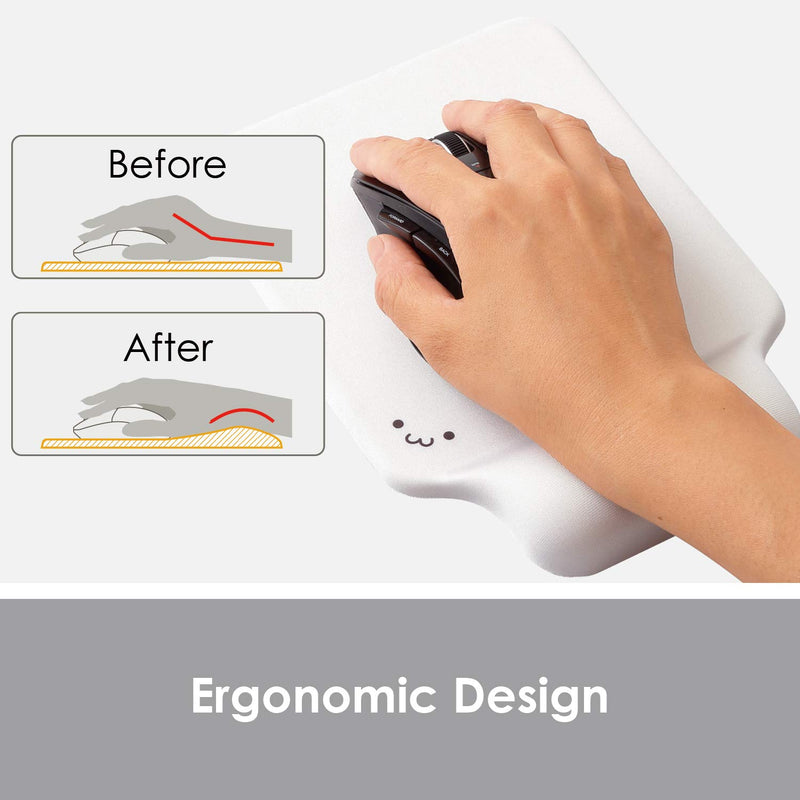 ELECOM Kawaii Pad Ergonomic Design Mouse with Gel Type Wrist Rest Reduce Fatigue for Laptop / Computer / Gaming (MP-GELWH)