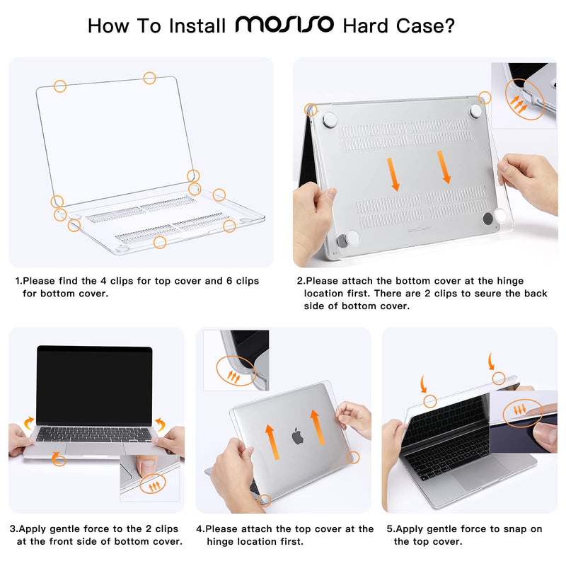 MOSISO Compatible with MacBook Air 13.6 inch Case 2022 Release A2681 M2 Chip with Liquid Retina Display & Touch ID, Protective Plastic Hard Shell Case Cover, Crystal Clear