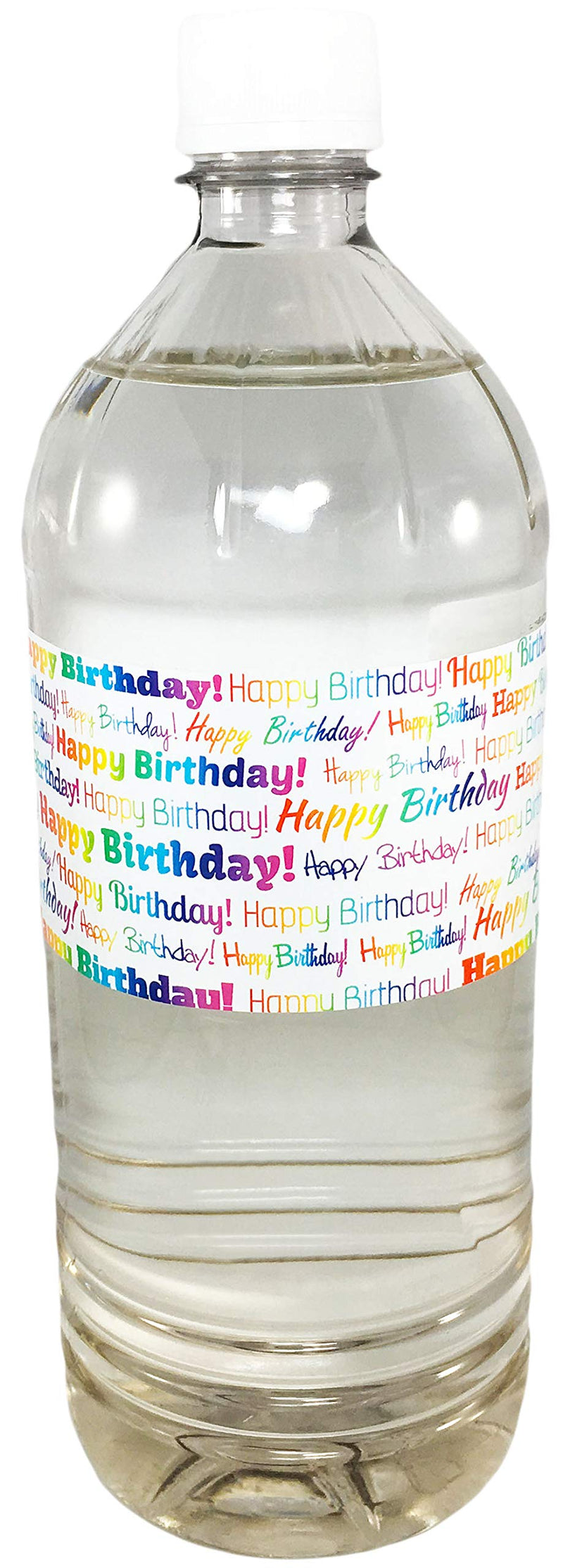 Happy Birthday Water Bottle Labels 2 x 8 Inch 50 Total Stickers On A Roll